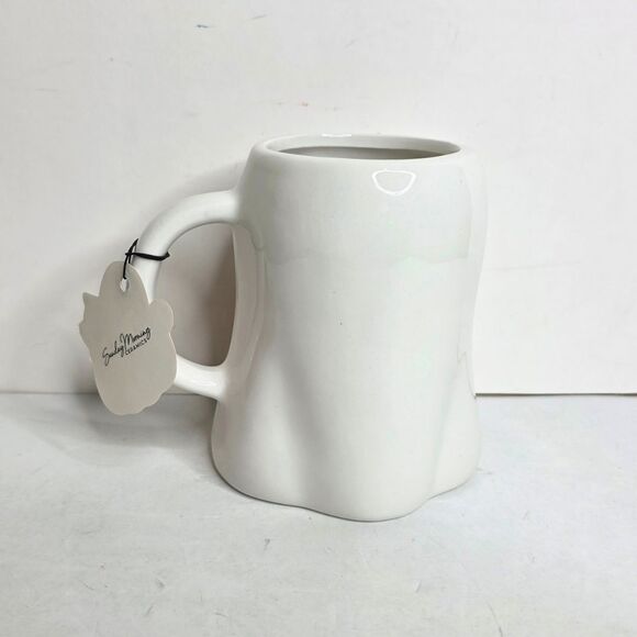 Ghost Mug Feline Spooky Sunday Morning Ceramics Cat Pumpkin Halloween - NEW - Picture 3 of 8